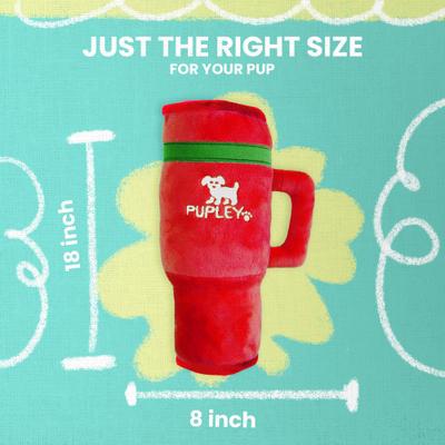 Show full view: Snugarooz Jumbo Pupley Squeaky Plush Dog Toy, Red slide 4 of 5