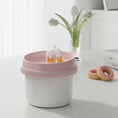 Show full view: Happy & Polly Sweet Donut Ceramic Cat Water Fountain, Pink, 33-oz slide 4 of 10