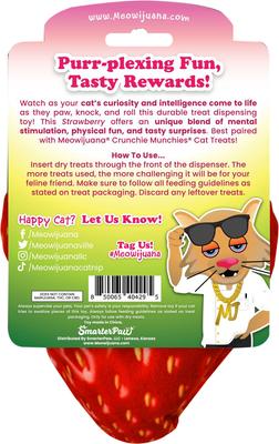 Show full view: Meowijuana Knock 'n' Nibble Strawberry Cat Treat Dispensing Toy slide 6 of 7