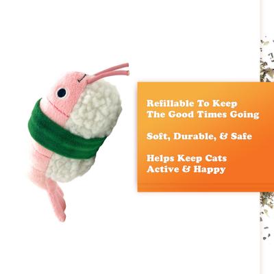 Show full view: Meowijuana Refillable Get Wrapped Sushi Cat Toy slide 3 of 10