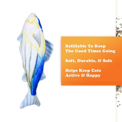 Show full view: Meowijuana Get Hooked Big Kahuna Tuna Refillable Plush Cat Toy with Catnip slide 2 of 9