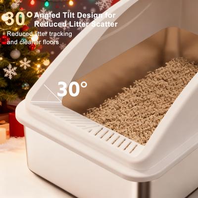 Show full view: JOEJOY Stainless Steel Cat Litter Box, 23 x 15 x 11-in, 2 count, Silver Gray slide 5 of 7