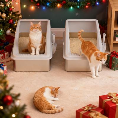 Show full view: JOEJOY Stainless Steel Cat Litter Box, 23 x 15 x 11-in, 2 count, Silver Gray slide 2 of 7