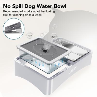 Show full view: UPSKY 3-in-1 Stainless Steel Slow Feeder Elevated Dog Bowl, White slide 7 of 10