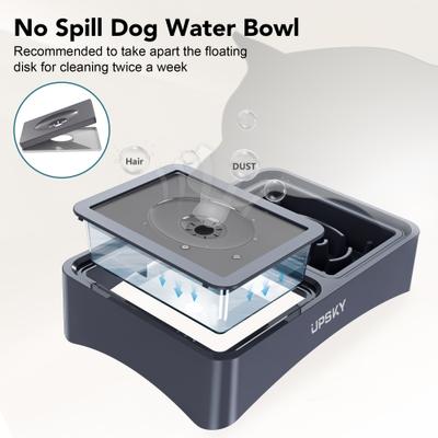 Show full view: UPSKY 3-in-1 Stainless Steel Slow Feeder Elevated Dog Bowl, Blue slide 7 of 10