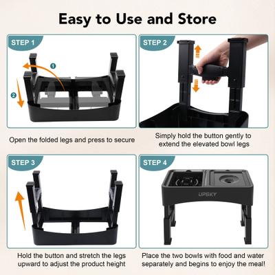 Show full view: UPSKY 3-in-1 Stainless Steel Slow Feeder Elevated Dog Bowl, Black slide 10 of 11