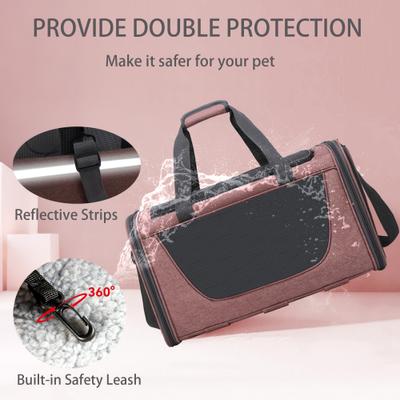 Show full view: Gapzer Rolling Travel Carriers with Removable Wheels & Telescopic Handle for Medium/Large Cats & Small Dogs, Red, 18.5 x 11.8 x 11.8-in slide 7 of 9