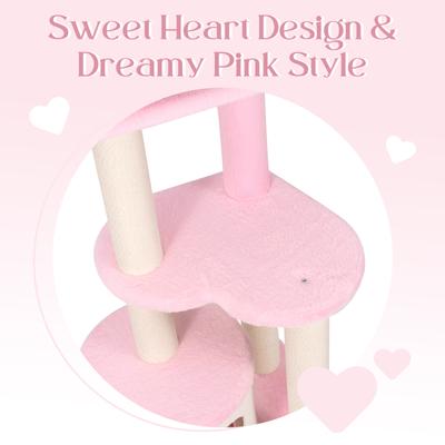 Show full view: Happy & Polly Cloud Serenade Heart 52.8-in Velvet Cat Tree & Condo slide 3 of 8