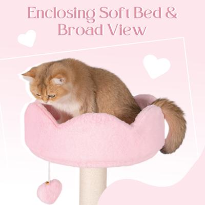 Show full view: Happy & Polly Cloud Serenade Heart 52.8-in Velvet Cat Tree & Condo slide 4 of 8