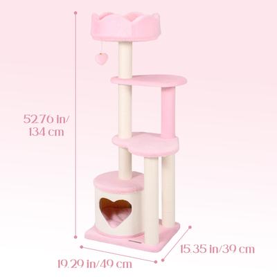 Show full view: Happy & Polly Cloud Serenade Heart 52.8-in Velvet Cat Tree & Condo slide 8 of 8