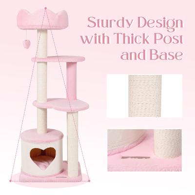 Show full view: Happy & Polly Cloud Serenade Heart 52.8-in Velvet Cat Tree & Condo slide 5 of 8