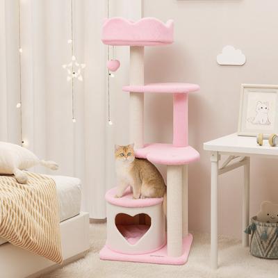 Show full view: Happy & Polly Cloud Serenade Heart 52.8-in Velvet Cat Tree & Condo slide 2 of 8