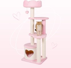 Happy & Polly Cloud Serenade Heart 52.8-in Velvet Cat Tree & Condo