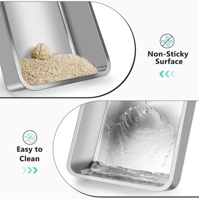 Show full view: Invenho High Sided Anti-Urine Leakage Cat Litter Box, X-Large, Dark Gray slide 6 of 7