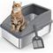 Show in main carousel: Invenho High Sided Anti-Urine Leakage Cat Litter Box, X-Large, Dark Gray slide 1 of 7