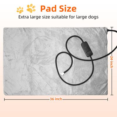 Show full view: Pawward All-Weather Outdoor Dog Heated Pad with Washable Cover, Grey, Large slide 7 of 9