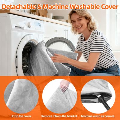 Show full view: Pawward All-Weather Outdoor Dog Heated Pad with Washable Cover, Grey, Large slide 9 of 9