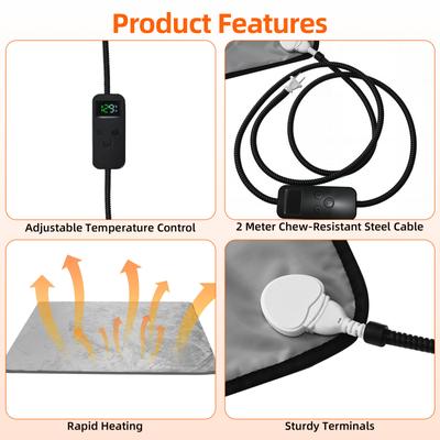 Show full view: Pawward All-Weather Outdoor Dog Heated Pad with Washable Cover, Grey, Large slide 6 of 9