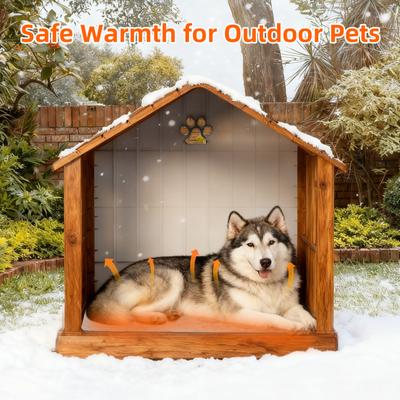 Show full view: Pawward All-Weather Outdoor Dog Heated Pad with Washable Cover, Grey, Large slide 3 of 9
