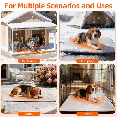 Show full view: Pawward All-Weather Outdoor Dog Heated Pad with Washable Cover, Grey, Large slide 4 of 9