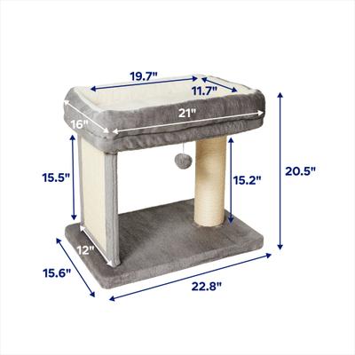 Show full view: Frisco Heavy Duty 21-in Extra Wide Perch Cat Tree with Sisal Scratcher slide 3 of 9