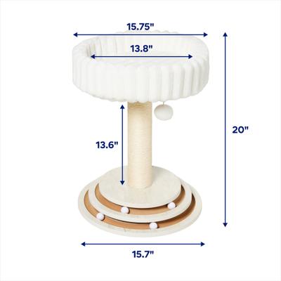 Show full view: Frisco 20-in UltraCozy Cat Tree with Ball Track slide 3 of 8