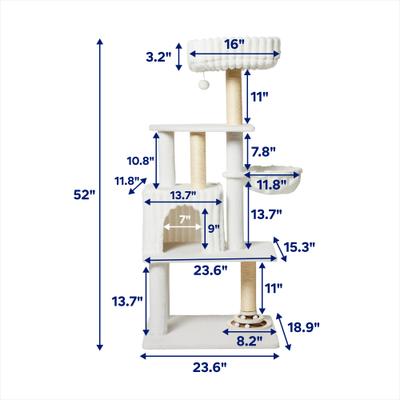 Show full view: Frisco 52-in UltraCozy Cat Tree with Ball Track slide 2 of 9