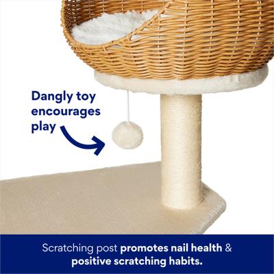 Show full view: Frisco Wicker 51-in Luxe Cat Tree with Wooden Condo slide 3 of 8