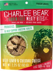 Charlee Bear Meaty Bites Beef & Cheese Grain-Free Freeze-Dried Dog Treats, 2.25-oz bag