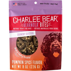 Charlee Bear Bearnola Bites Pumpkin Spice Flavor Dog Treats, 8-oz bag