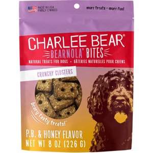 Charlee Bear Bearnola Bites Peanut Butter & Honey Flavor Dog Treats, 8-oz bag