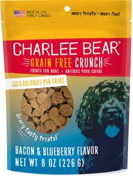 Charlee Bear Natural Bear Crunch Grain-Free Bacon & Blueberry Dog Treats, 8-oz bag