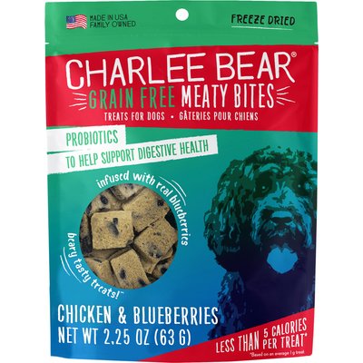 Charlee Bear Charlee Bear Meaty Bites Chicken & Blueberries Grain-Free Freeze-Dried Dog Treats, 2.25-oz bag