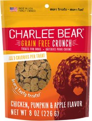 Charlee Bear Natural Bear Crunch Grain-Free Chicken, Pumpkin & Apple Dog Treats, 8-oz bag
