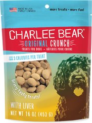 Charlee Bear Original Crunch Chicken Liver Crunchy Dog Treats, 16-oz bag