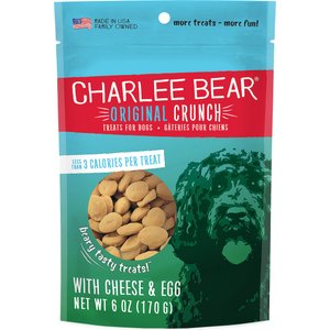 Charlee Bear Original Crunch Cheese & Egg Crunchy Dog Treats, 6-oz bag