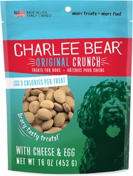 Charlee Bear Original Crunch Cheese & Egg Crunchy Dog Treats, 16-oz bag