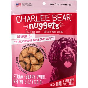 Charlee Bear Nuggets Strawbeary Swirl Crunchy Dog Treats, 6-oz bag