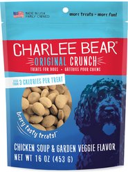 Charlee Bear Original Crunch Chicken Soup & Garden Veggie Crunchy Dog Treats, 16-oz bag