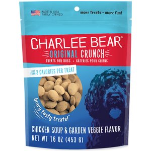 Charlee Bear Original Crunch Chicken Soup & Garden Veggie Crunchy Dog Treats, 16-oz bag