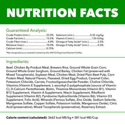 Show full view: Iams Proactive Health Minichunks Adult Beef & Rice Recipe Dry Dog Food, 15-lb bag slide 7 of 11