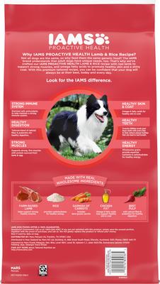 Show full view: Iams Proactive Health Minichunks Adult Lamb & Rice Dry Dog Food, 7-lb bag slide 3 of 11