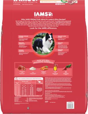 Show full view: Iams Proactive Health Minichunks Adult Lamb & Rice Dry Dog Food, 30-lb bag slide 3 of 11