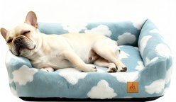 Xbrigh Orthopedic Plush Easy-Clean Dog Bed, Blue, Large
