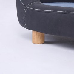 Xbrigh Plush Round Easy-Clean Cat Sofa Bed, Black, Small slide 2 of 8