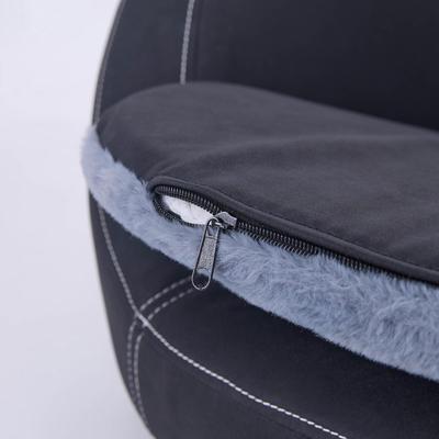 Show full view: Xbrigh Plush Round Easy-Clean Cat Sofa Bed, Black, Small slide 7 of 9