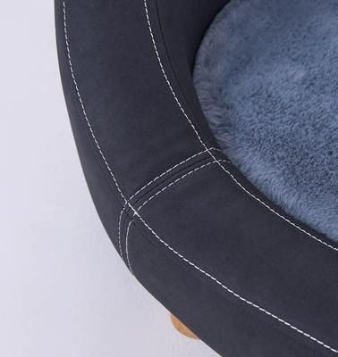 Show full view: Xbrigh Plush Round Easy-Clean Cat Sofa Bed, Black, Small slide 5 of 9