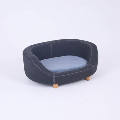Show full view: Xbrigh Plush Round Easy-Clean Cat Sofa Bed, Black, Small slide 3 of 9