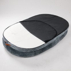 Xbrigh No-Assembly Design Washable Plush Faux Fur Adult Dog Bed with Side Pockets & Handle, Gray, Jumbo slide 2 of 8