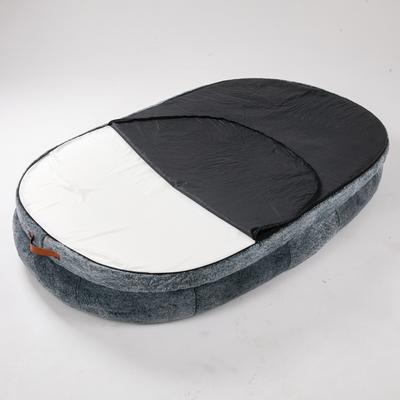 Show full view: Xbrigh No-Assembly Design Washable Plush Faux Fur Adult Dog Bed with Side Pockets & Handle, Gray, Jumbo slide 9 of 9